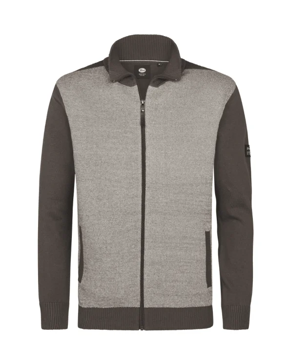 Chaqueta Punto Color Block Marrón Petrol Industries Esenziashopping Zaragoza