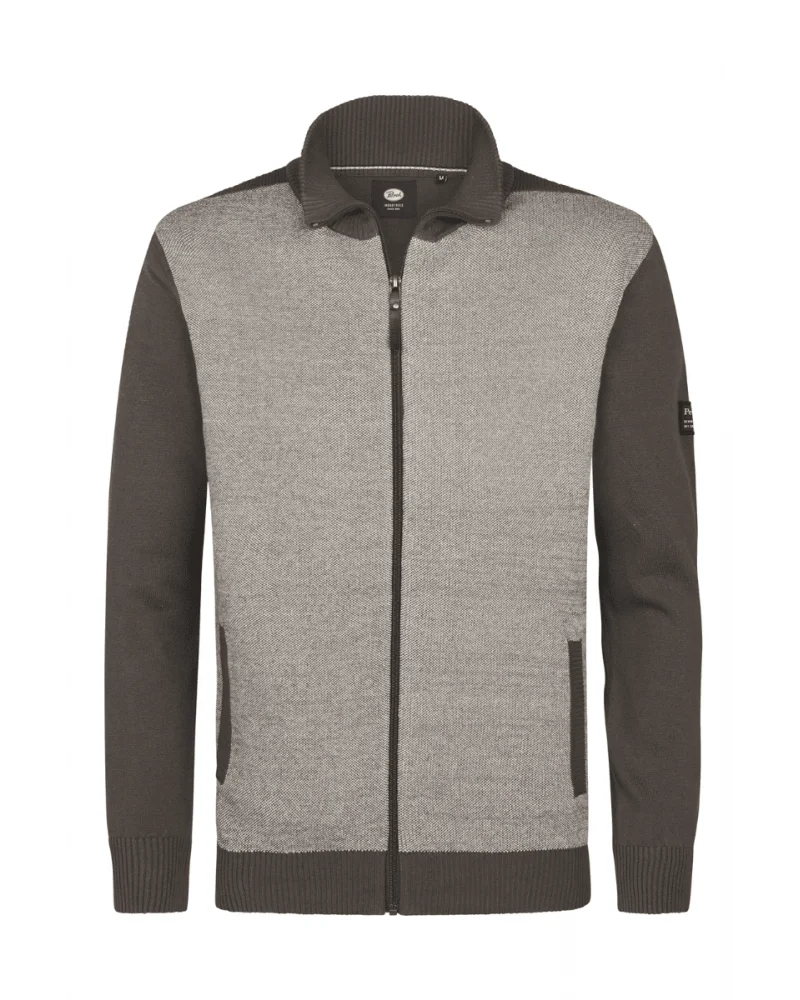 Chaqueta Punto Color Block Marrón Petrol Industries Esenziashopping Zaragoza