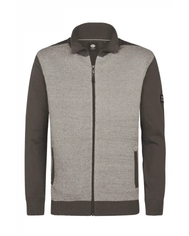 Chaqueta Punto Color Block Marrón Petrol Industries Esenziashopping Zaragoza