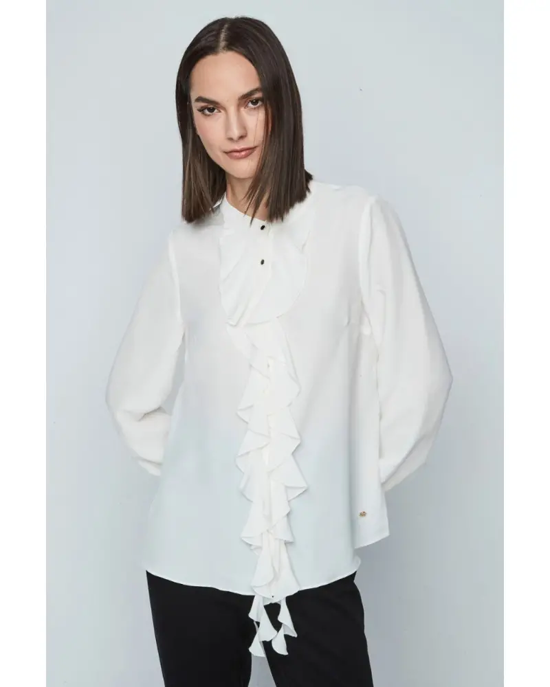 Blusa Chorreras Blanca Merletti Esenziashopping Zaragoza