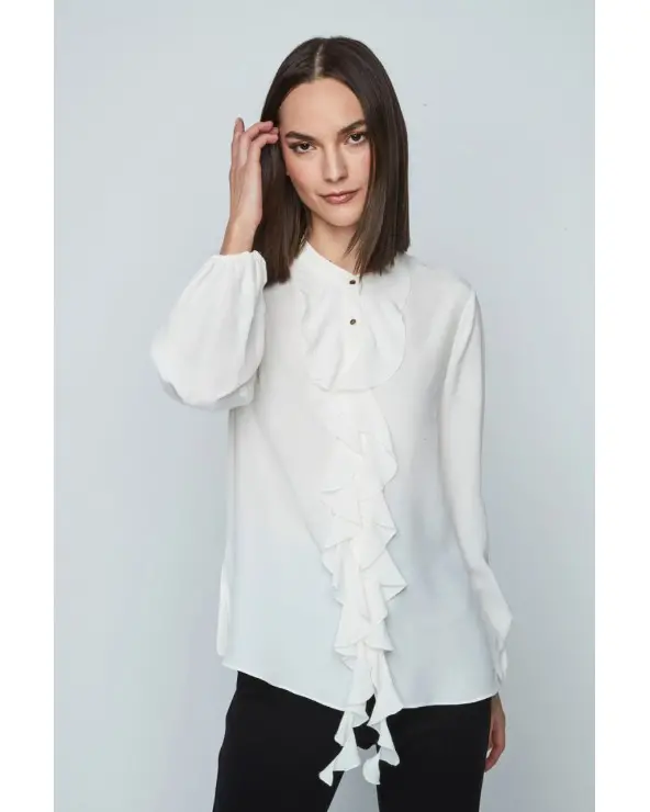Blusa Chorreras Blanca Merletti Esenziashopping Zaragoza