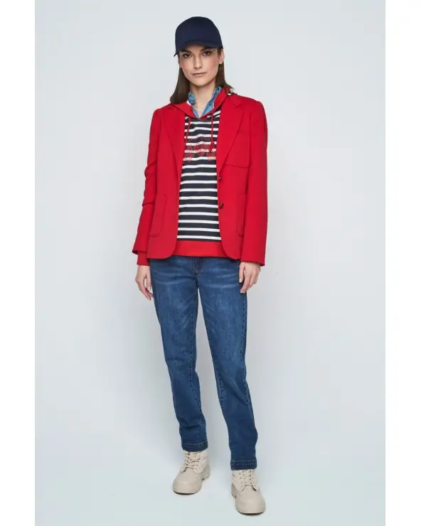 Chaqueta Blazier Roja Piqué Merletti total look Esenziashopping Zaragoza