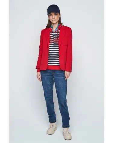 Chaqueta Blazier Roja Piqué Merletti total look Esenziashopping Zaragoza