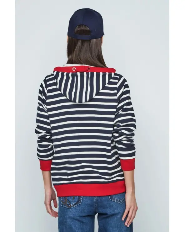 Sudadera Rayas Azul Roja Merletti espalda Esenziashopping Zaragoza