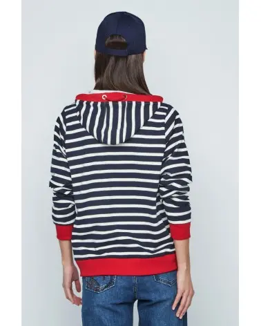 Sudadera Rayas Azul Roja Merletti espalda Esenziashopping Zaragoza