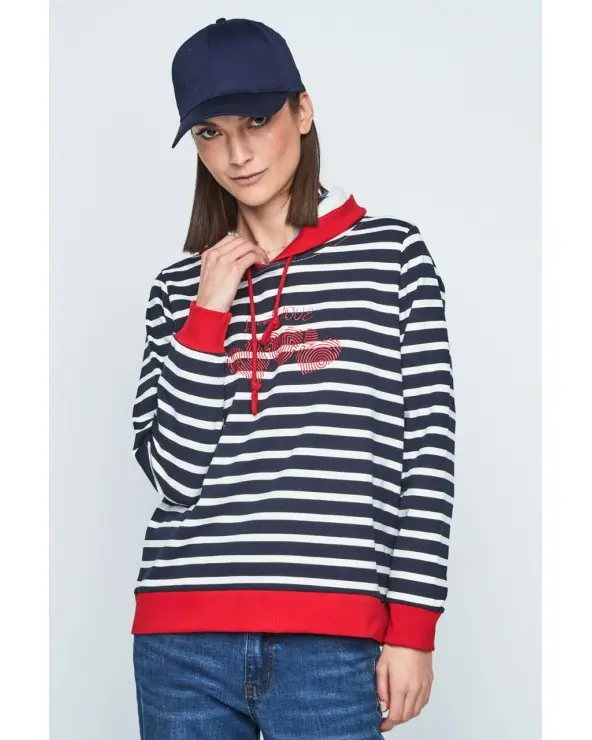 Sudadera Rayas Azul Roja Merletti Esenziashopping Zaragoza