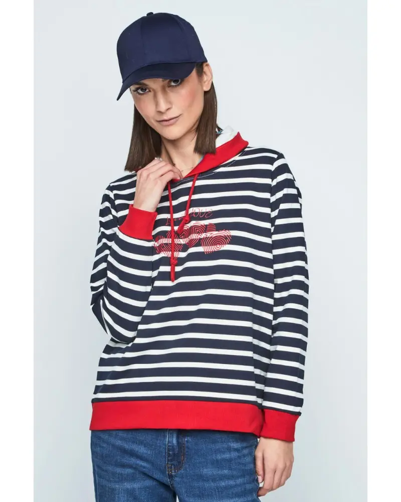 Sudadera Rayas Azul Roja Merletti Esenziashopping Zaragoza