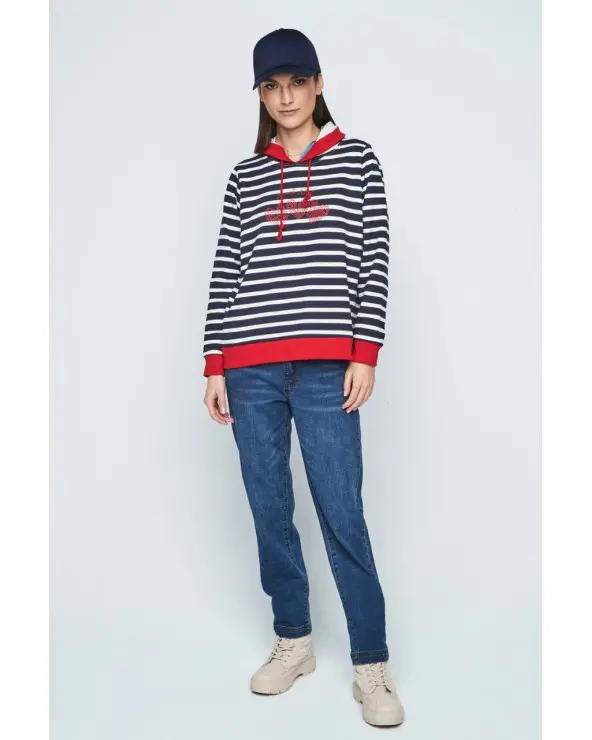 Sudadera Rayas Azul Roja Merletti total look Esenziashopping Zaragoza