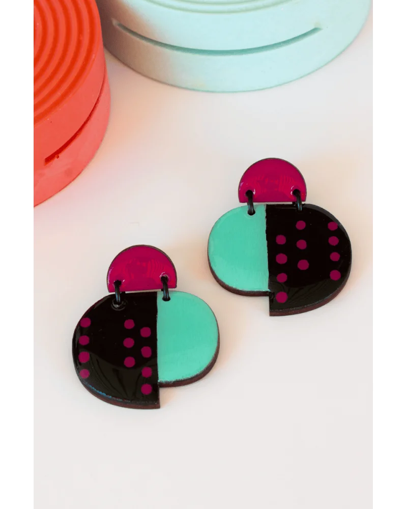 Pendientes Plug&Play Azul Negro Tikismikis Esenziahopping Zaragoza