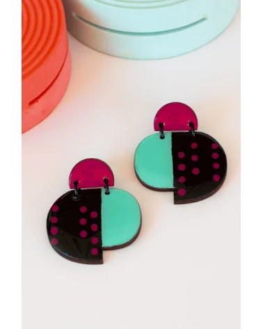 Pendientes Plug&Play Azul Negro Tikismikis Esenziahopping Zaragoza