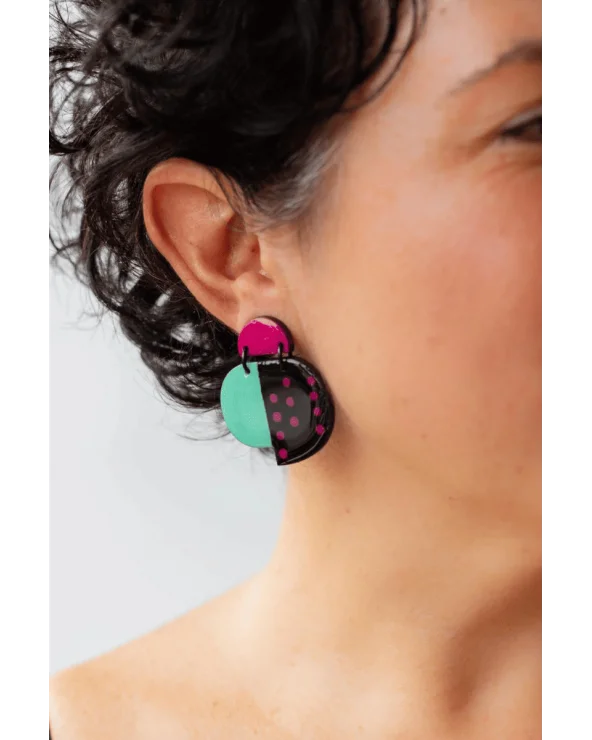 Pendientes Plug&Play Azul Negro Tikismikis probados Esenziahopping Zaragoza
