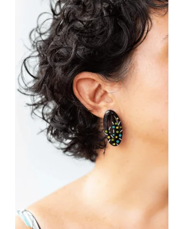 Pendientes Plug&Play Negro Moteado Tikismikis probados Esenziashopping Zaragoza