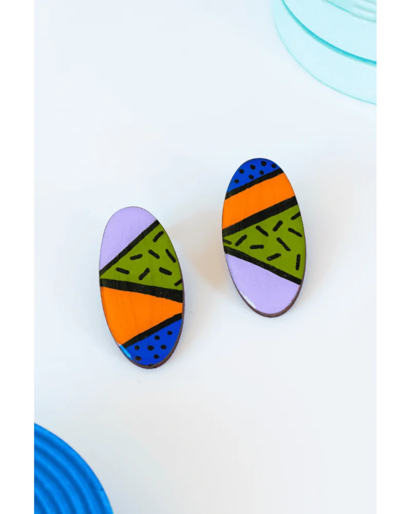 Pendientes Plug&Play Verde Naranja Tikismikis Esenziashopping Zaragoza