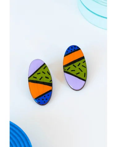 Pendientes Plug&Play Verde Naranja Tikismikis Esenziashopping Zaragoza