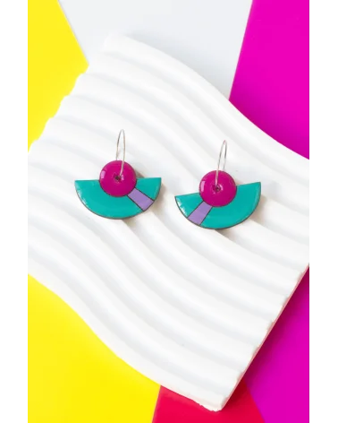 Pendientes Aro Abanico Turquesa Tikismikis Esenziashopping Zaragoza