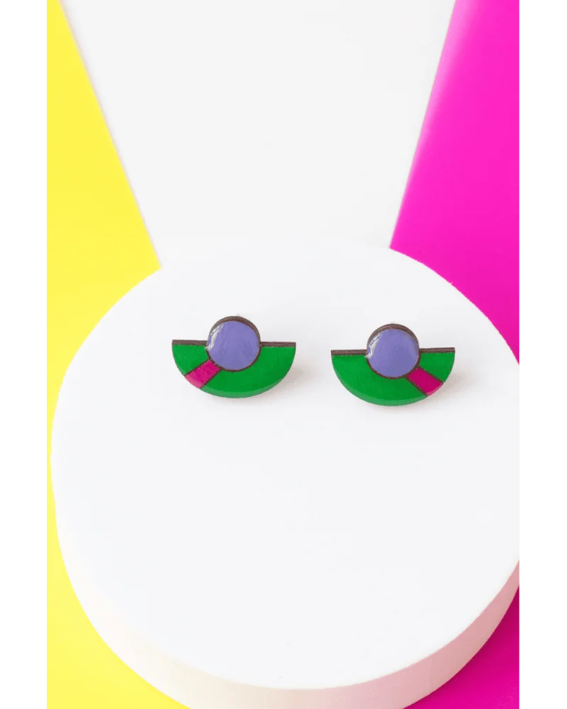 Pendientes Memphis Abanico Verde Tikismikis Esenziashopping Zaragoza