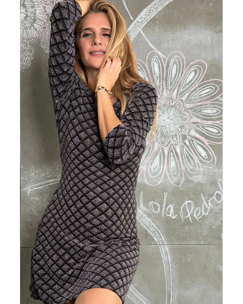 Vestido Punto Rombos Lola Pedrola Esenziashopping Zaragoza Vestido Punto Rombos Lola Pedrola Esenziashopping Zaragoza