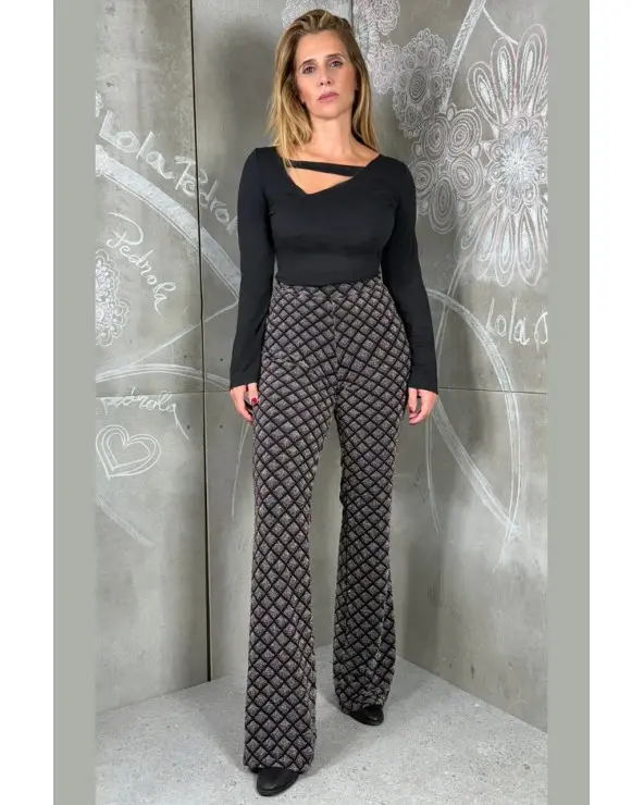 Pantalón Rombos Flare Lola Pedrola total look Esenziashopping Zaragoza