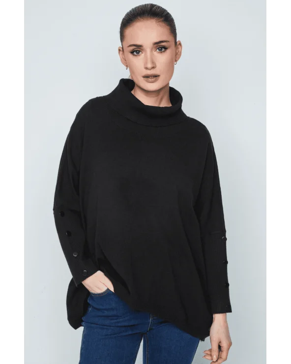 Jersey Amplio Botones Negro Merletti Esenziashopping Zaragoza