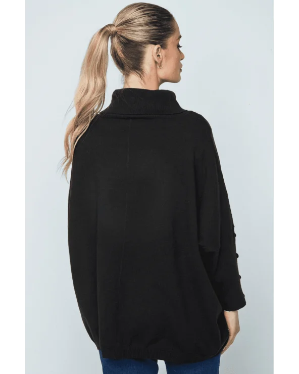 Jersey Amplio Botones Negro Merletti espalda Esenziashopping Zaragoza