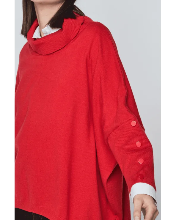 Jersey Amplio Botones Rojo Merletti detalle Esenziashopping Zaragoza