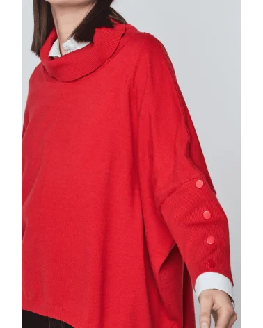 Jersey Amplio Botones Rojo Merletti detalle Esenziashopping Zaragoza