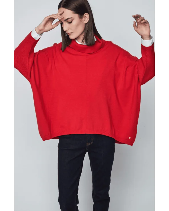 Jersey Amplio Botones Rojo Merletti Esenziashopping Zaragoza