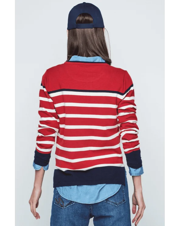 Jersey Rayas Rojo Azul Merletti espalda Esenziashopping Zaragoza