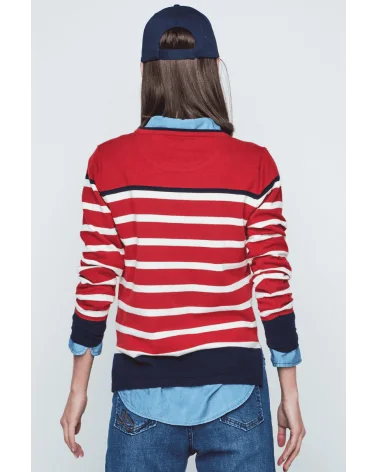 Jersey Rayas Rojo Azul Merletti espalda Esenziashopping Zaragoza