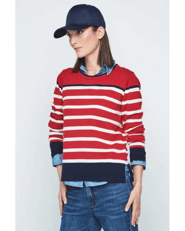 Jersey Rayas Rojo Azul Merletti Esenziashopping Zaragoza