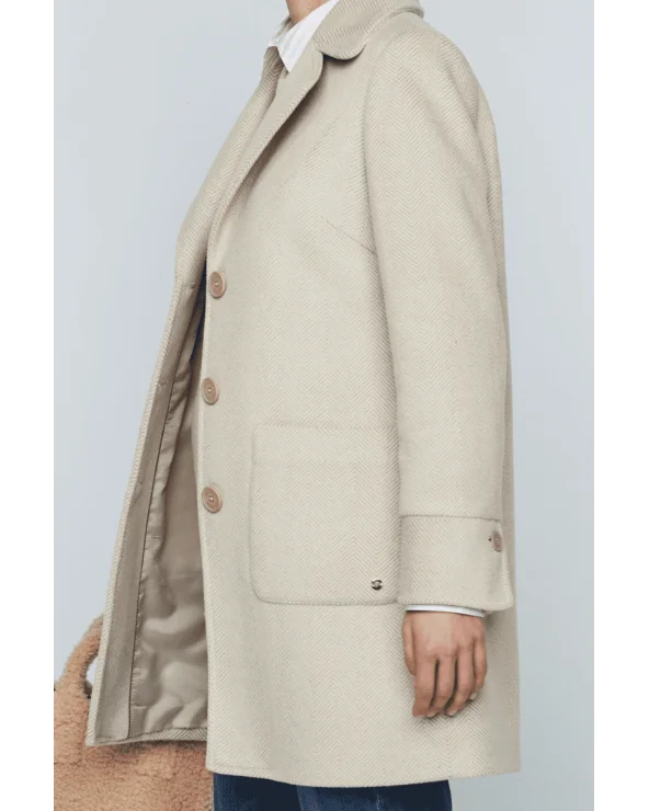 Abrigo Corto Espiga Crudo Merletti detalle Esenziashopping Zaragoza