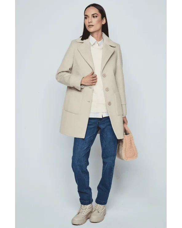 Abrigo Corto Espiga Crudo Merletti total look Esenziashopping Zaragoza