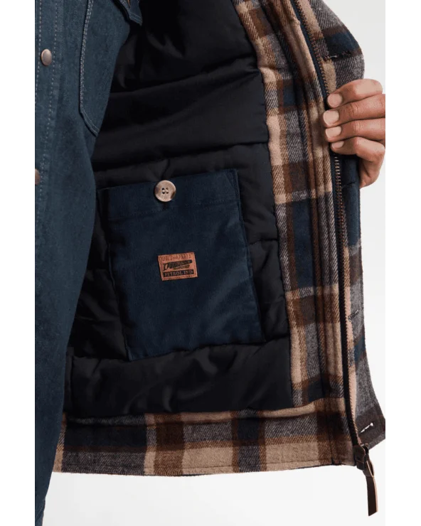 Chaqueta Cuadros Minessota Marrón Petrol Industries detalle Esenziashopping Zaragoza