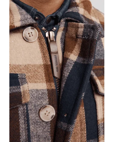 Chaqueta Cuadros Minessota Marrón Petrol Industries detalle Esenziashopping Zaragoza