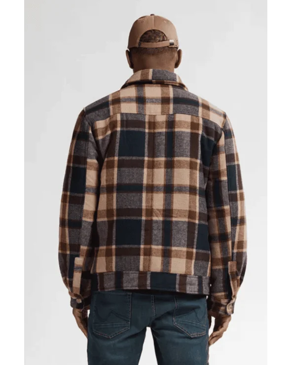 Chaqueta Cuadros Minessota Marrón Petrol Industries espalda Esenziashopping Zaragoza