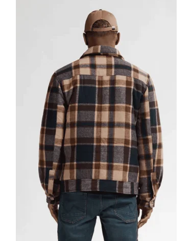 Chaqueta Cuadros Minessota Marrón Petrol Industries espalda Esenziashopping Zaragoza