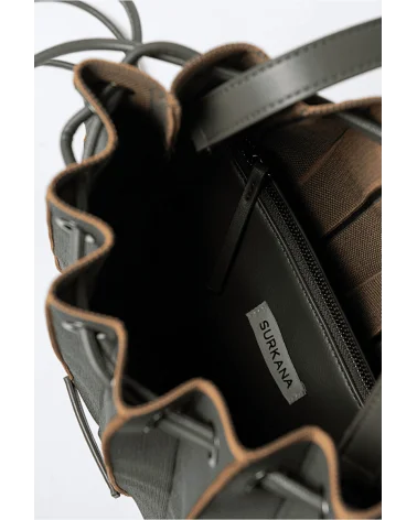 Bolso Mochila Punto Plisado Verde interior Surkana Esenziashopping Zaragoza