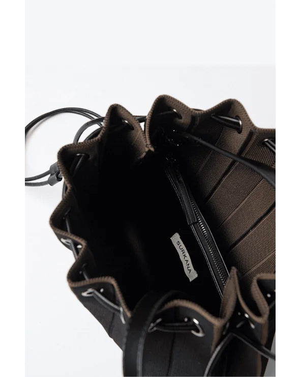 Bolso Mochila Punto Plisado Negro interior Surkana Esenziashopping Zaragoza