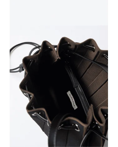 Bolso Mochila Punto Plisado Negro interior Surkana Esenziashopping Zaragoza