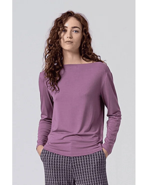 Camiseta Escote Barco Lila Surkana Esenziashopping Zaragoza