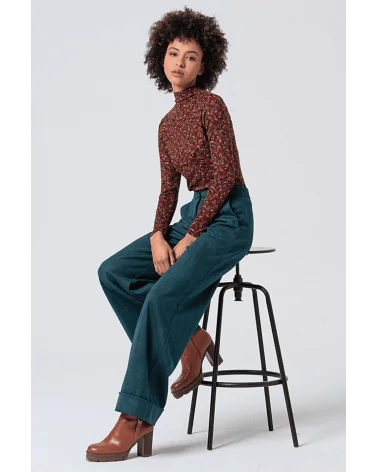 Pantalón Terciopelo Verde Botella Surkana total look Esenziashopping Zaragoza