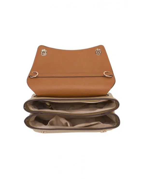 Bolso Treccia Gold Camel Mishay interior Esenziashopping Zaragoza