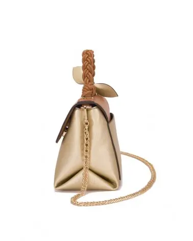 Bolso Treccia Gold Camel Mishay lateral Esenziashopping Zaragoza