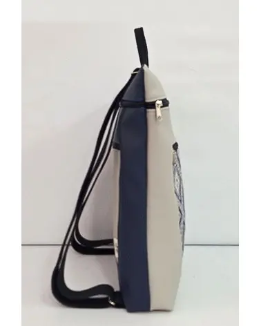 Mochila Rombos Reversible Cristina Alba lateral Esenziashopping Zaragoza