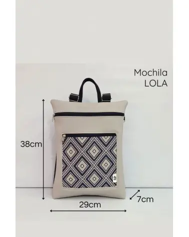 Mochila Rombos Reversible Cristina Alba medidas Esenziashopping Zaragoza