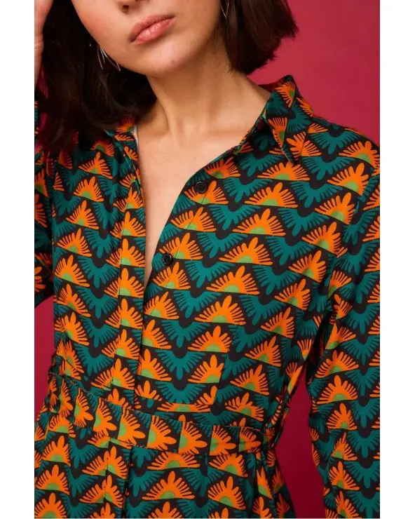 Vestido Corto Lago Triángulo Verde Smile detalle Esenziashopping Zaragoza