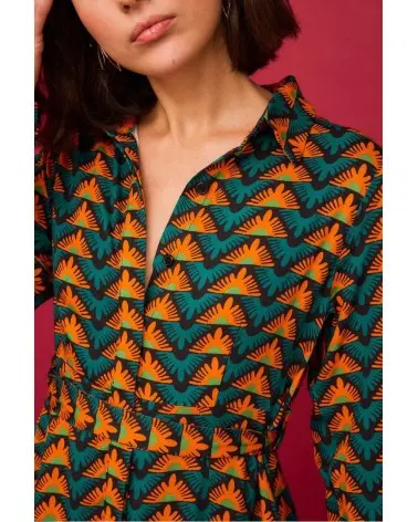 Vestido Corto Lago Triángulo Verde Smile detalle Esenziashopping Zaragoza