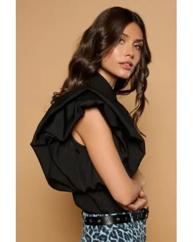 Blusa Camisera Balear Negra Minueto lateral Esenziashopping Zaragoza