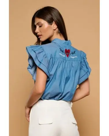 Blusa Camisera Pardela Minueto espalda Esenziashopping Zaragoza