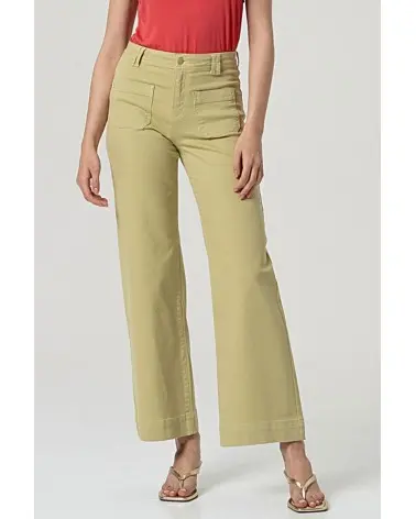 Pantalón Flared Bolsillos Cargo Oliva Claro Surkana Esenziashopping Zaragoza